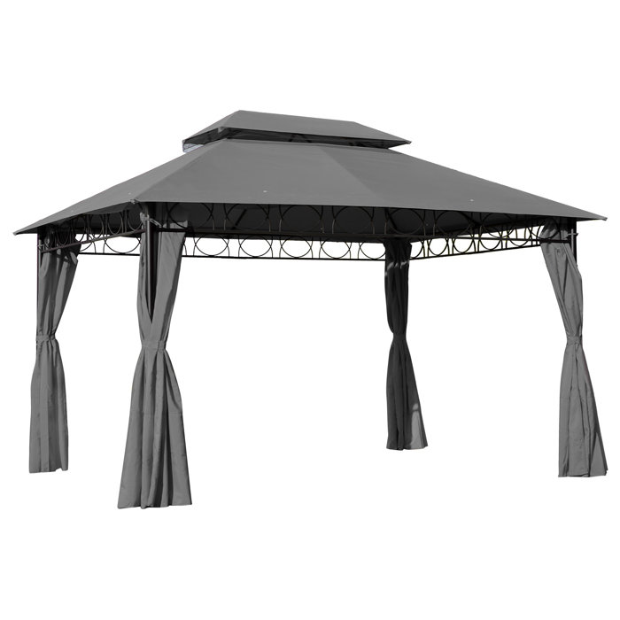 FDW Outdoor UV Protection Gazebo Tent 13.2 Ft. Metal Patio Gazebo